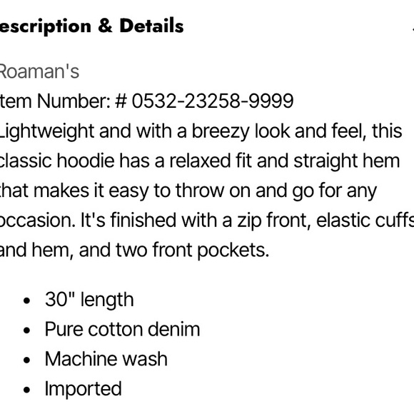 Perfect For Those In Between Days 3X (24W) Plus Size Cotton Zip-Up Hoodie - Picture 2 of 7